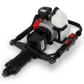 Eberth Pfahlramme Benzin 1,2PS 900W, 2x Rammloch Adapter, Max. Pfahldurchmesser 70mm, 2-Takt Motor, Einzylinder, 32ccm, Metall