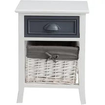 caro möbel Nachtschrank Florenz 37 x 50 x 30 cm Weiß