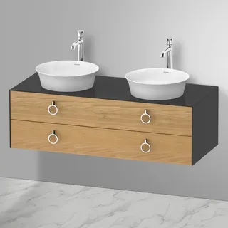 Duravit White Tulip Schrank mit Waschtisch doppelt, 2 Auszüge, 23624300791#2+WT4993BH5H1,