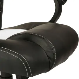 TRESKO Racing Chefsessel Drehstuhl schwarz/weiß