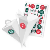 itenga Adventskalender Geschenktüte Weiß 14cm Verschluss Zahlensticker Klassisch