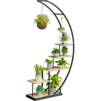 Ribelli 5-stufiger Metall-Pflanzenständer 172 x 69 cm Braun/Schwarz
