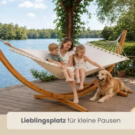 AMANKA Xxl-Hängematte, mit Holzgestell