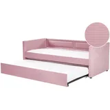 Beliani Ausziehbett Mimizan 90 x 200 cm rosa