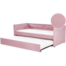 Beliani Ausziehbett Mimizan 90 x 200 cm rosa