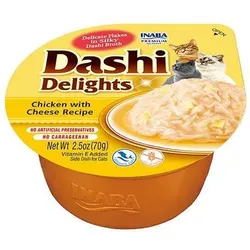 Inaba DASHI Ergänzungsfuttermittel für Katzen - Brühe mit Huhn- und Käsegeschmack 70 g (Rabatt für Stammkunden 3%)