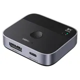UGREEN Switch Ugreen DisplayPort/USB-C do USB-C - szary - Schwarz