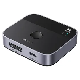 UGREEN Switch DisplayPort/USB-C auf USB-C - grau
