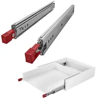 SOTech VarioSlide KV2-100-H53-L550-EH 550 mm – Schwerlast 100 kg, Einhandverriegelung mit Lock-in/out Einrastfunktion mit rotem Hebel Schwerlast-Vollauszug belastbar bis