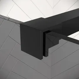 Badplaats Duschwand Rizani 100 x 200cm Glas Duschabtrennung Schwarz - Walk-In Dusche Nano Duschtrennwand