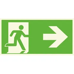 Fluchtwegschild - Notausgang -  Symbol rechts / 300 x 150