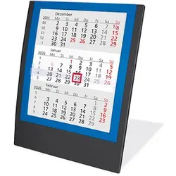 Tischkalender Einsteckkalender 2025/2026 schwarz/blau