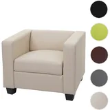 Mendler Sessel Loungesessel Lille ~ Kunstleder, creme