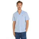 Tommy Jeans Kurzarmhemd »TJM LINEN BLEND CAMP SHIRT EXT«, Gr. S, N-Gr, Moderate blue) , 60497319-S N-Gr