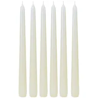 Dekohelden24 Spitzkerzen 25 x 2 cm weiß 6 St.