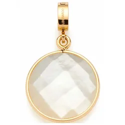Charm-Einhänger LEONARDO "Anhänger Sima Clip&Mix, 023269", gold (gelbgoldfarben, weiß), Charms, Damen, Edelstahl, mit Perlmutt