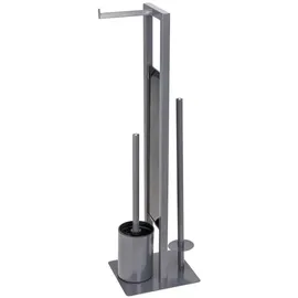 Wenko WC-Garnitur Rivalta Grau/Schwarz