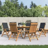 vidaXL Gartenstühle mit Kissen 6 Stk. Massivholz Teak