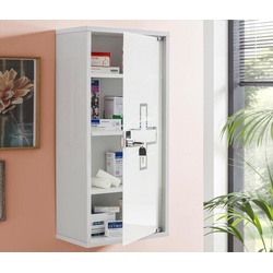 Tchibo - Medikamentenschrank - 34,5x19,5x71,5cm - weiß - Holz / Glas / Metall