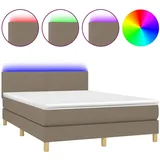 vidaXL Boxspringbett 140 x 200 cm Taupe