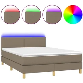vidaXL Boxspringbett 140 x 200 cm Taupe