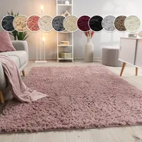 Paco Home - Hochflor Teppich Wohnzimmer Fellteppich Kunstfell Flauschig Rutschfest Rosa Altrosa 60x100 Cm