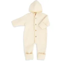 Engel Naturtextilien Engel Naturkleidung Overall mit Kapuze aus Bio Schurwoll-Fleece, Natur, 50/56