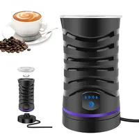 Milchaufschäumer Elektrisch 4-in-1 Milchschäumer für Heißer und Kalter Milchschaum, Warme Milch, Rutschfest Griffige Form Automatische Abschaltung Milchbehälter