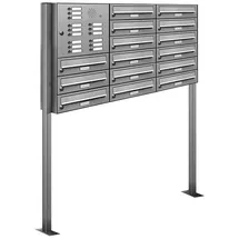 AL Briefkastensysteme Standbriefkasten 15 Fach Silber