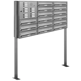 AL Briefkastensysteme Standbriefkasten 15 Fach Silber