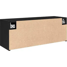 vidaXL Bad-Wandschrank Schwarz 80x25x30 cm Holzwerkstoff
