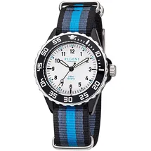 REGENT F-1204 35mm Textilgehäuse Blau Textilarmband Grau