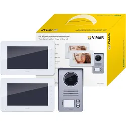 Vimar K40911 Zweifamilien-Video-Gegensprechanlage-Set mit Mehrfachstecker-Netzteilen, Aktivierung nur bei Bewegung