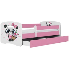 raumhirsch furniture Kinderbett Panda 80 x 160 cm Holzwerkstoff rosa