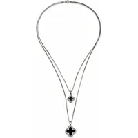 FIRETTI Kette mit Anhänger Kreuz, zweireihig schwarz / Kunststoff