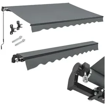 Juskys Gelenkarmmarkise 300 x 250 cm grau