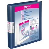 Veloflex Präsentationsringbuch "Velodur" A4 2-D-Ring-Mechanik, 25 mm breit, mit breiter Rückentasche, blau