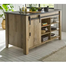 furn.design Unterschrank Stove (Kücheninsel in Used Wood Vintage, BxHxT ca. 162 x 93 x 77 cm) mit viel Stauraum und großer Arbeitsplatte beige