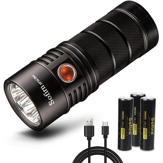 Sofirn SP36 Pro Led Wiederaufladbare Taschenlampe 8000 Lumen, SST40 Leds mit 3x 18650 Batterie Leistungsstarker Griff Fackel Anduril UI mit USB-Kabel zum Suchen, Beleuchten, Wandern