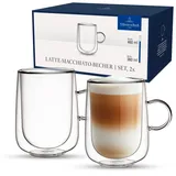 Villeroy & Boch Latte-Macchiato-Glas Set 2tlg. Artesano Hot&Cold Beverages Länge 12,8 x Breite 9,6 Höhe 12,5 cm