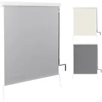 Woltu Senkrechtmarkise Balkonmarkise mit Handkurbel grau 140x240 cm