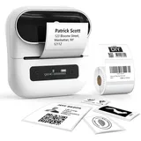 Phomemo M220 Etikettendrucker Bluetooth, Tragbarer Etikettiergerät Bluetooth Thermo Label Printer für Barcode,Einzelhandel,kleine Unternehmen,mit Telefonen & PC-System Weiß