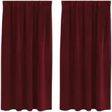 vidaXL Verdunkelungsvorhänge 2 pcs Weinrot 140 x 175 cm Samt