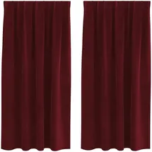 vidaXL Verdunkelungsvorhänge 2 pcs Weinrot 140 x 175 cm Samt
