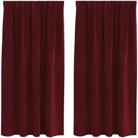 vidaXL Verdunkelungsvorhänge 2 pcs Weinrot 140 x 175 cm Samt