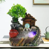 Zimmerbrunnen Brunnen Springbrunnen Mit Led Kristallkugel Und Zerstäuber Tischbrunnen Mit Pflanzen Wasserfall Brunnendekoration Groß Für Wohnzimmer Schreibtisch