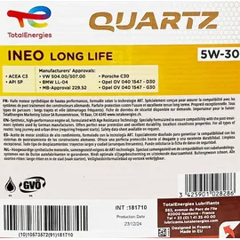 Total Quartz Ineo Long Life 5W-30 20 l