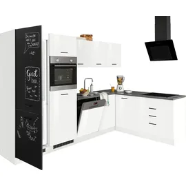 kochstation Winkelküche L-Form 290 cm weiß