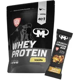 1kg Mammut Whey Protein Eiweißshake - Set inkl. Protein Shaker, Riegel, Powderbank oder Tasse (Vanilla, Mammut Protein Bar - Salty Peanut)