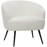 miliboo Sessel aus Stoff mit Bouclé-wolleffekt und Metall Maggie